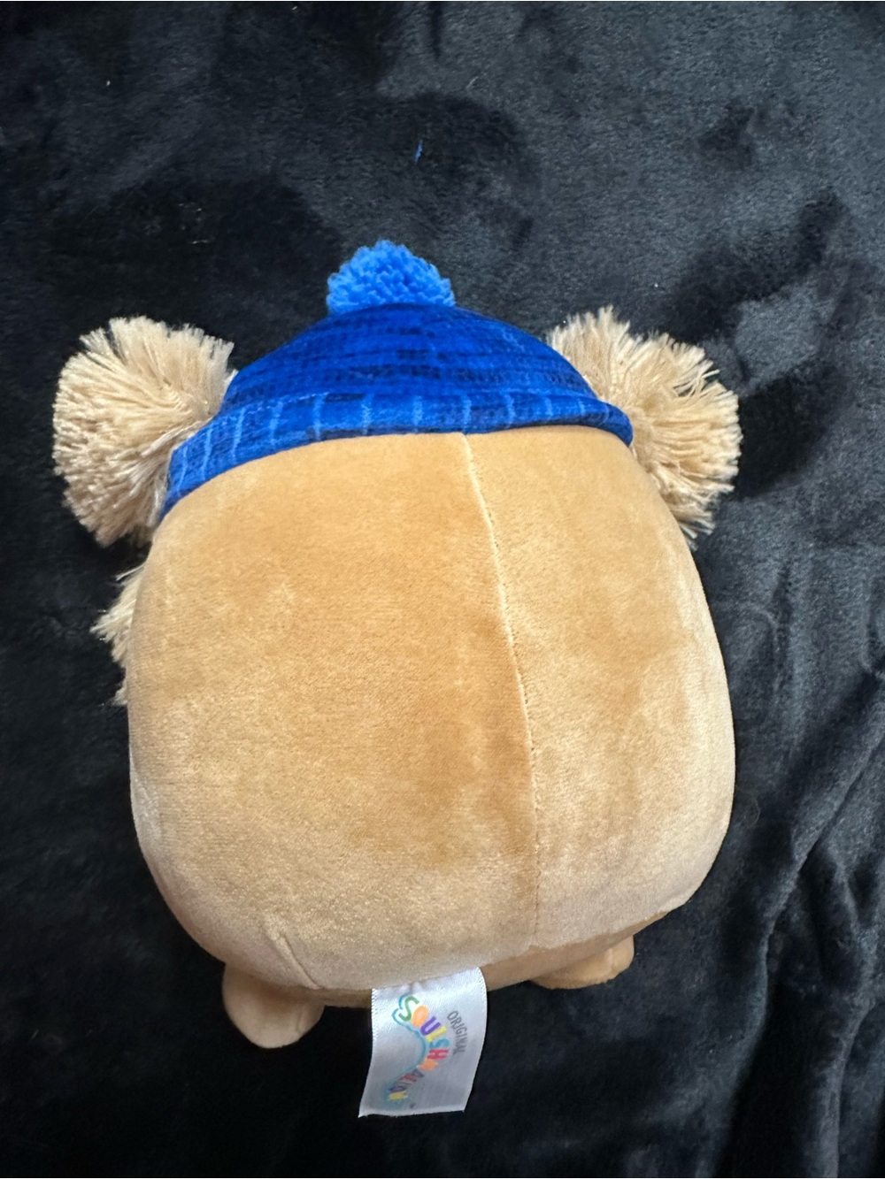 Squishmallow Plush Brown Bigfoot Blue Beanie Hat Stuffed Animal Cute Collectible - Picture 5 of 8